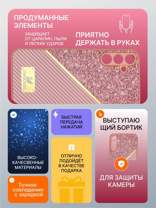 Чехол для смартфона Samsung A15 тонкий, защищает блок камер, ударопрочный