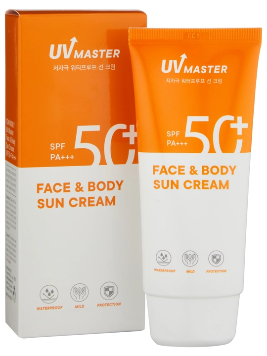 Солнцезащитный крем для лица и тела uv master face n body sun cream, 80 мл