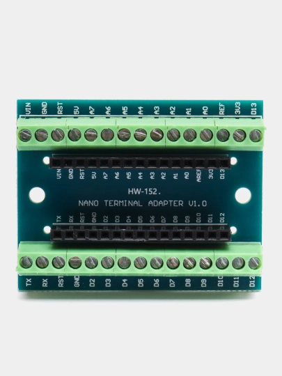 Терминальный адаптер подключения под отвертку Arduino Nano — ROBODO-NANOADA
