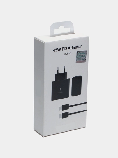 Адаптер для Samsung, зарядное устройство 45 Вт PD Fast Charger с кабелем Type-C 5A - 