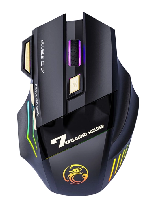 Игровая мышка iMICE GW-X7, беспроводная 2.4G, 3200 DPI, RGB, 7 кнопок, тихий клик, Type-C