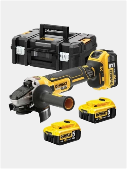 DeWALT 18V XR akkumulyatorli cho‘tkasiz burchak silliqlash mashinasi, 125 mm, DCG405P3-QW