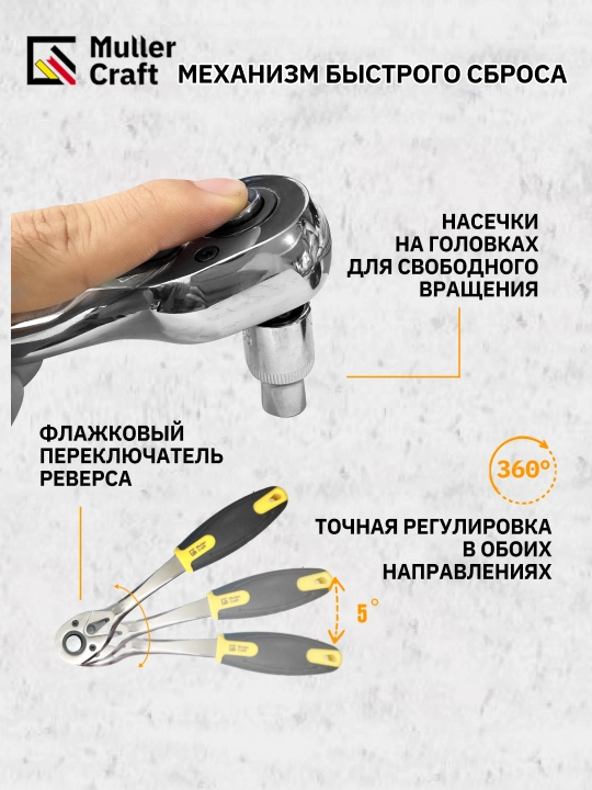 Набор инструментов Muller Craft MK-1020 до 219 предметов с трещоткой