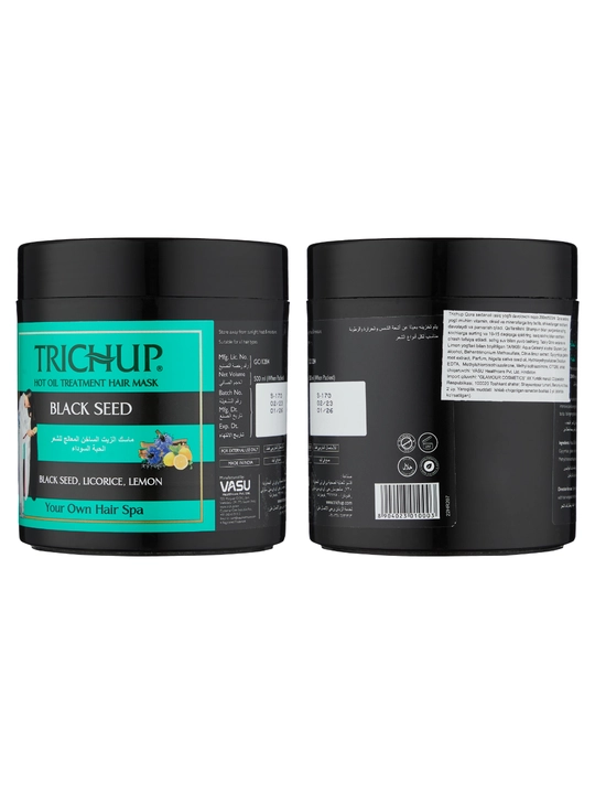 Black Seed Hot Oil Mask 500 ml, qora sedana moyli soch niqobi, oziqlanish va jilo uchun