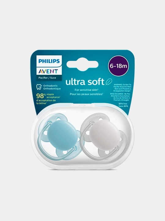 Philips Avent ultra soft so'rg'ich, 6-18 oy, 2 dona