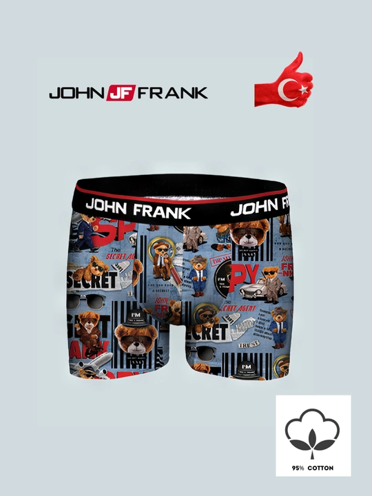 Erkaklar ichki kiyimi John Frank, tabiiy paxtadan tarkib topgan bokser trusi, S-XXL