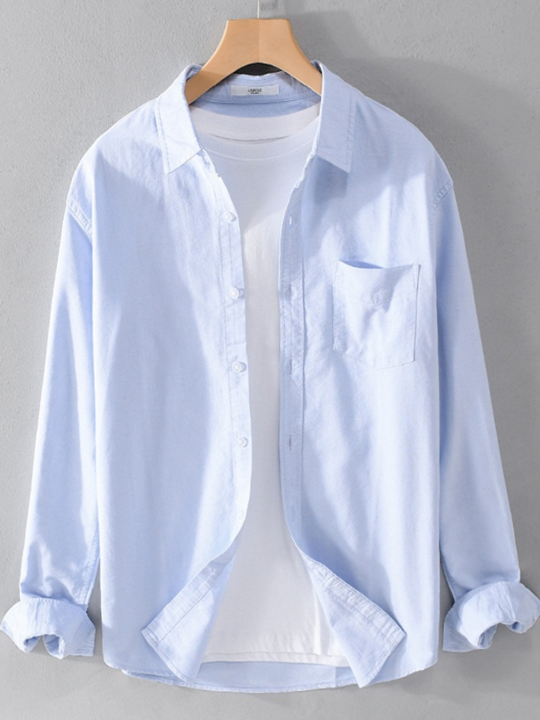 Классическая мужская рубашка, базовая, хлопковая, оверсайз, маломерит ...