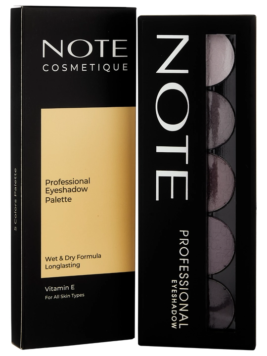 NOTE Professional Eyeshadow 102 va 106, 5 rangli ko‘z tenlari paletkasi