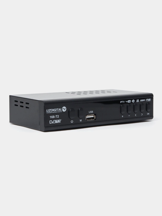 Raqamli TV tyuner DVB-T2, 20+ kanal, HD sifat, pult bilan