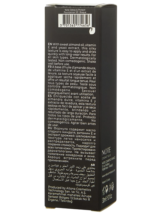 Тональный крем NOTE Detox and Protect Foundation SPF15, 30 мл