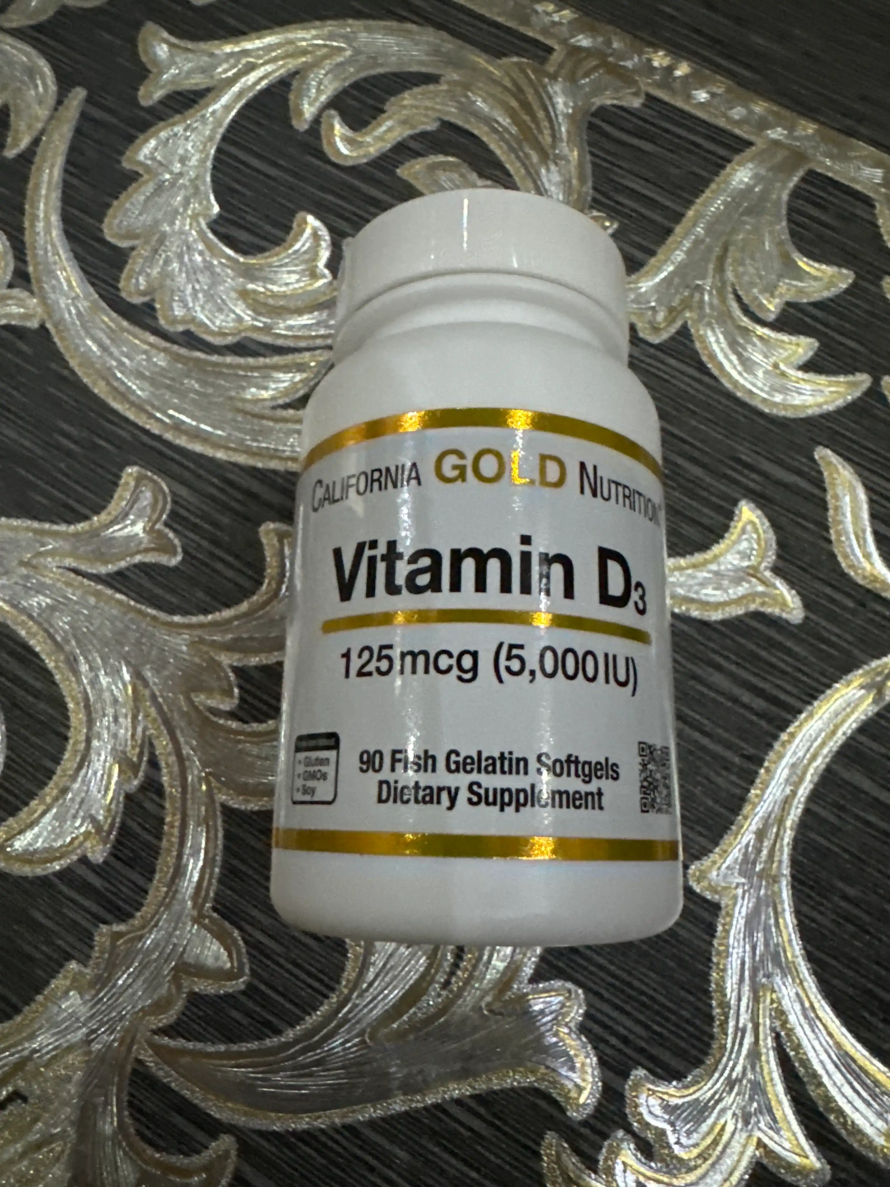 Витамин D3 California Gold Nutrition, 125 мкг 5000 IU, 90 капсул