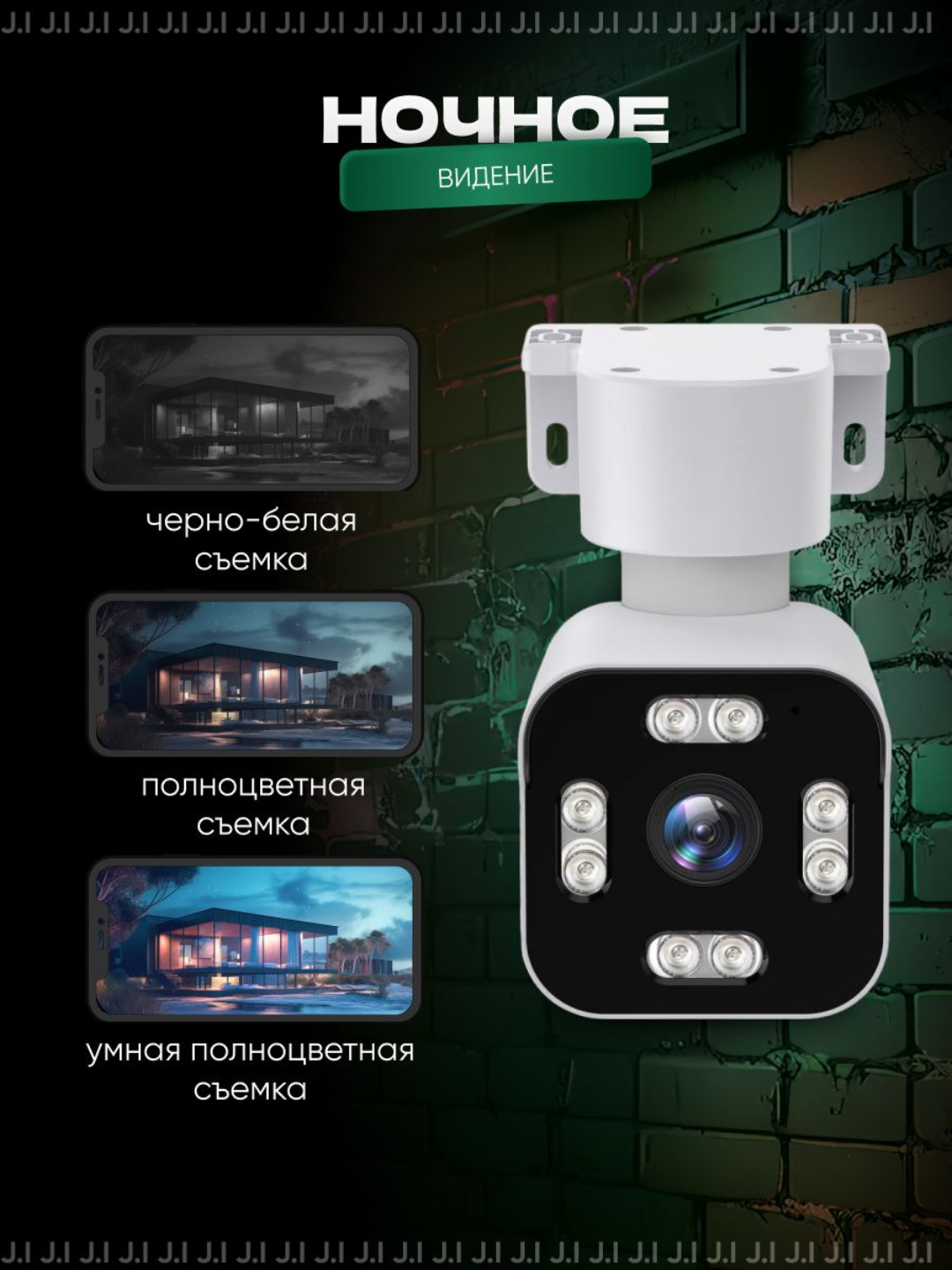 Умная беспроводная камера наблюдения с Wi-Fi, простая в установке, FULL ...