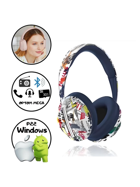 Simsiz naushnik "P7233, p9, mikrofonli, radio, quvvatsiz ishlaydi,pro - 