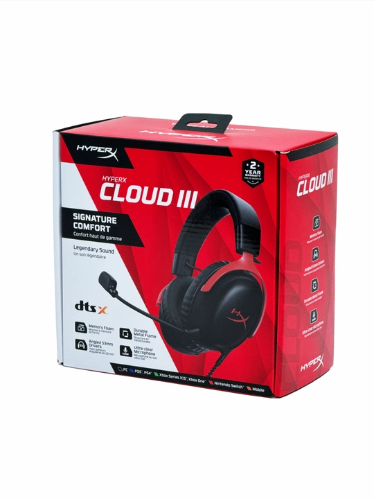 Oyin simli quloqchinlari HyperX Cloud III 7.1, oyin eshitish vositasi 727A8AA 727A9AA