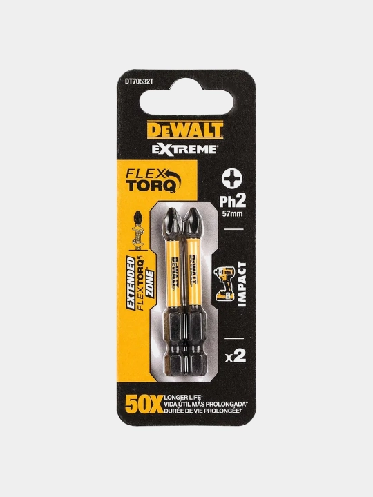 Zarbalar DeWALT PH2 57 mm, 2 dona, DT70532T-QZ - 