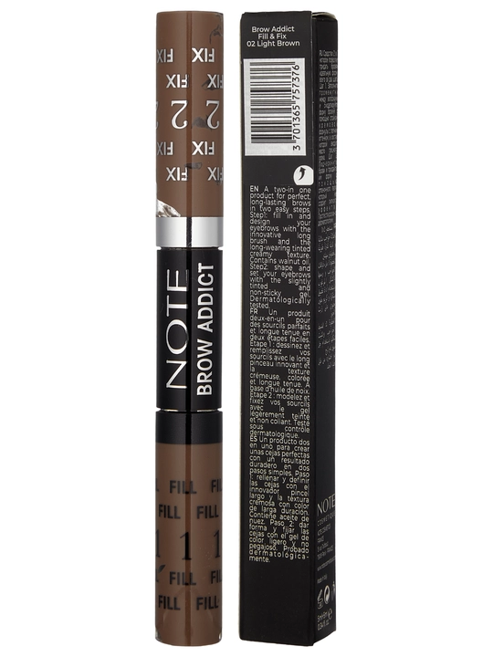 Qosh uchun tint Note Brow Addict Tint & Shaping Gel, 02 и 03