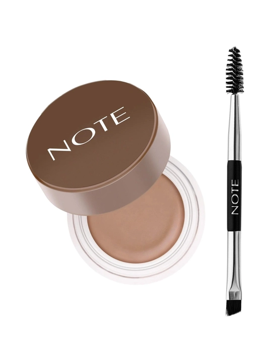 Qosh uchun bo‘yoq NOTE Brow Pomade 02 va 03, 4.5 g, uzoq turuvchi krem tekstura