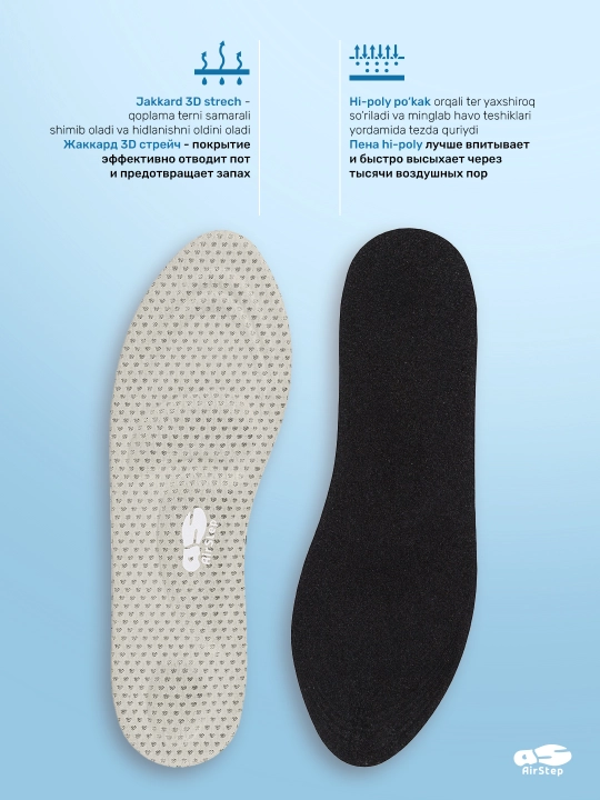 Стельки для обуви AIRSTEP, универсальные мягкие анатомические стельки