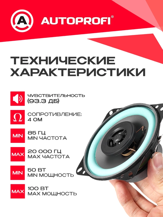 Колонки для авто Roadstar, 100 Вт