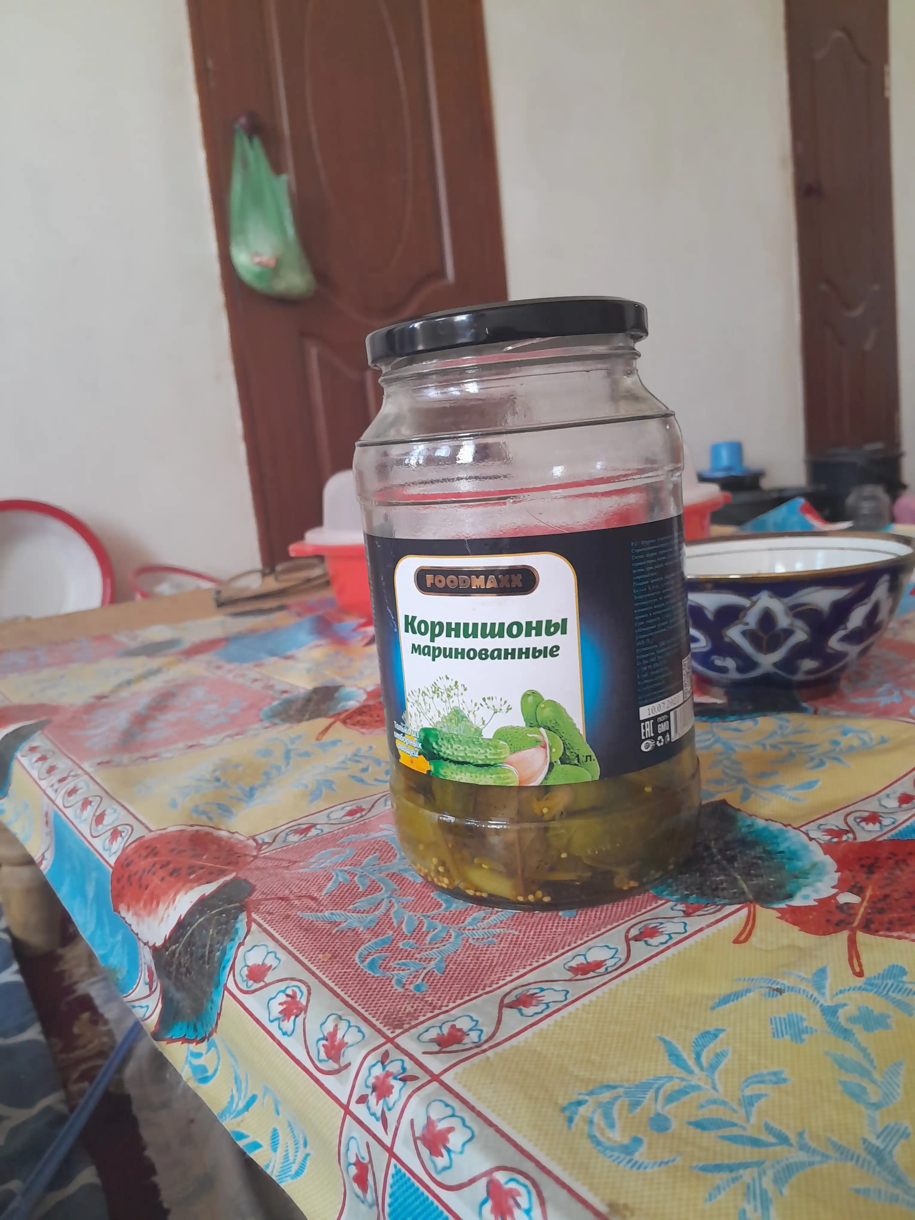 Bodring Korishonlar (3-6 sm), marinadlangan, shisha bankada, 1 litrdan