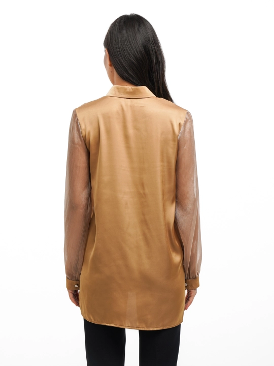 Женская рубашка, с декоративным цветком, DEGO, 44-S  50-2XL