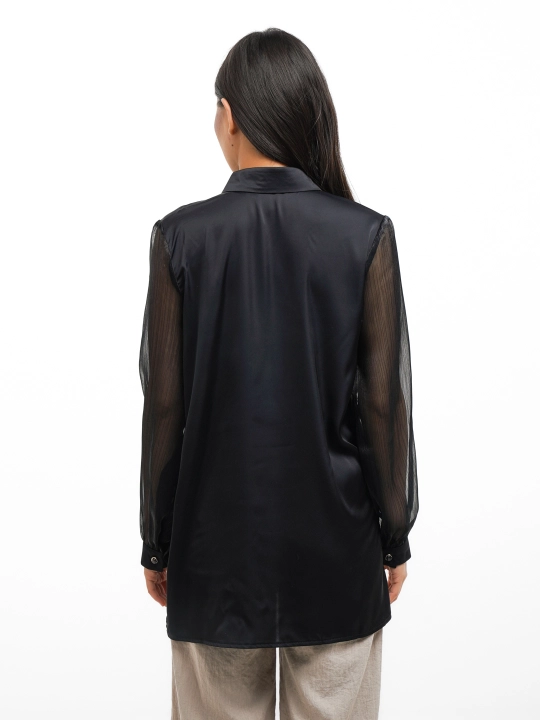 Женская рубашка, с декоративным цветком, DEGO, 44-S  50-2XL