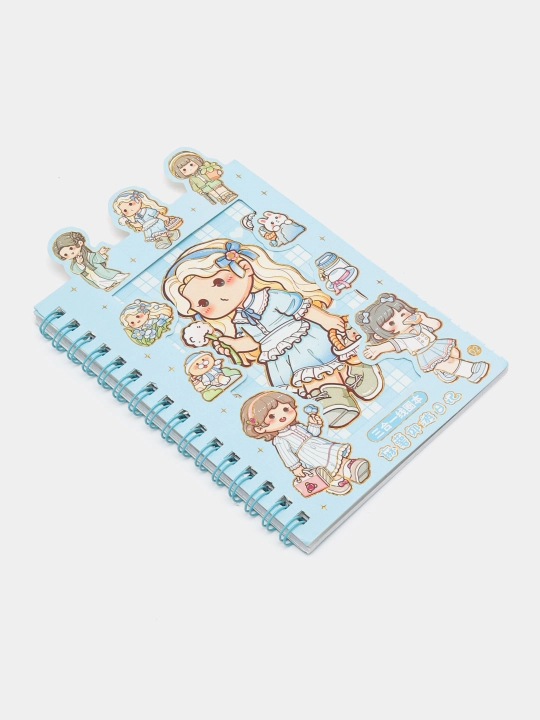 Bloknot stiker bilan Kuromi Sanrio, stiker kitobi, o'lchami 16 * 12 sm