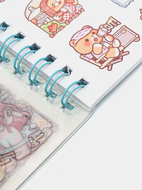 Bloknot stiker bilan Kuromi Sanrio, stiker kitobi, o'lchami 16 * 12 sm