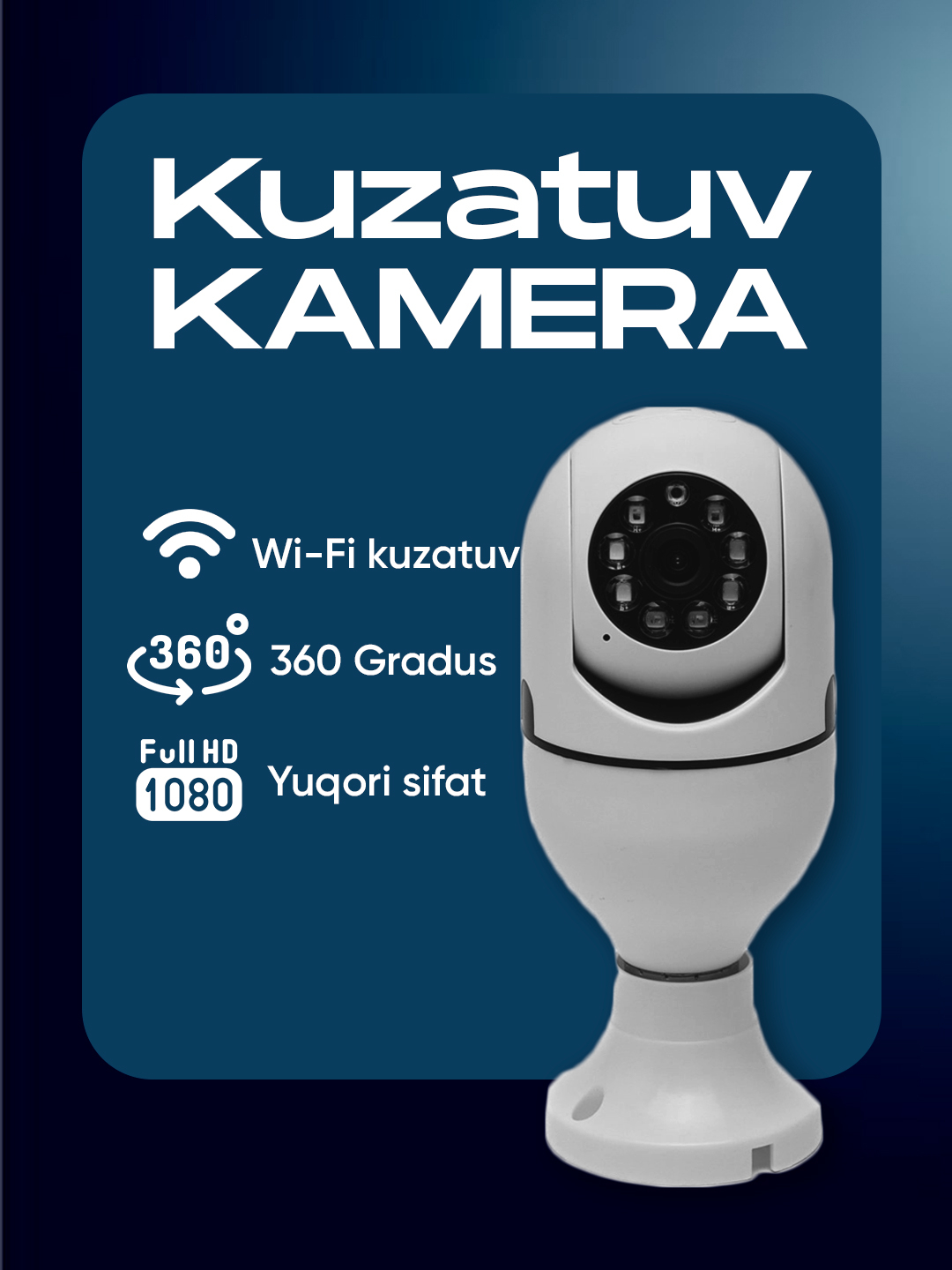 Умная беспроводная камера наблюдения с Wi-Fi, простая в установке, FULL ...