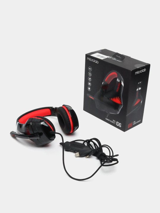 Simli quloqchinlar Microlab G6 RED-BLACK + BLUE-BLACK