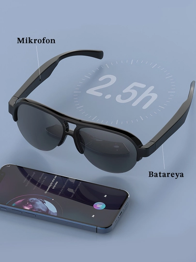 Солнцезащитные умные очки, с Bluetooth гарнитурой и наушниками