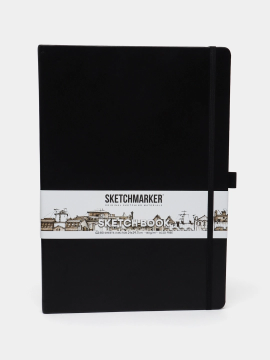 Блокнот для зарисовок Sketchmarker в твердой обложке, 140 г/м2, 21 x 30 см, 80 листов
