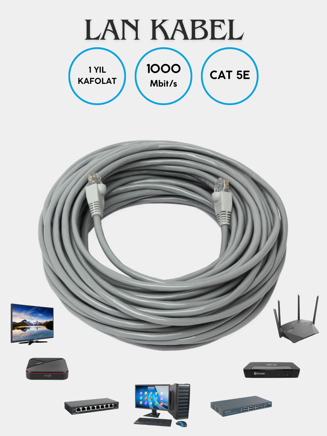 Лан кабель, Гигабитный кабель для интернета, LAN, UTP, патч-корд, RJ45 ...