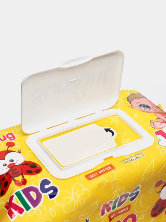 Nam salfetkalar "Kids ladybug" Quyosh nuri, 120 dona