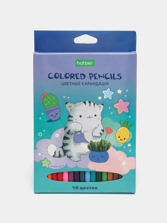 Rangli qalamlar ECO Mushuk sarguzashtlari Pirojka, 18 rang, CS_066357.