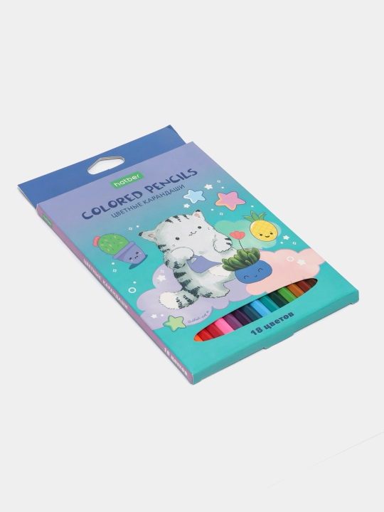 Rangli qalamlar ECO Mushuk sarguzashtlari Pirojka, 18 rang, CS_066357.