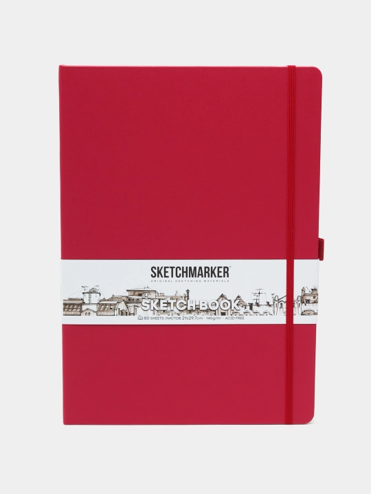 Блокнот для зарисовок Sketchmarker в твердой обложке, 140 г/м2, 21 x 30 см, 80 листов