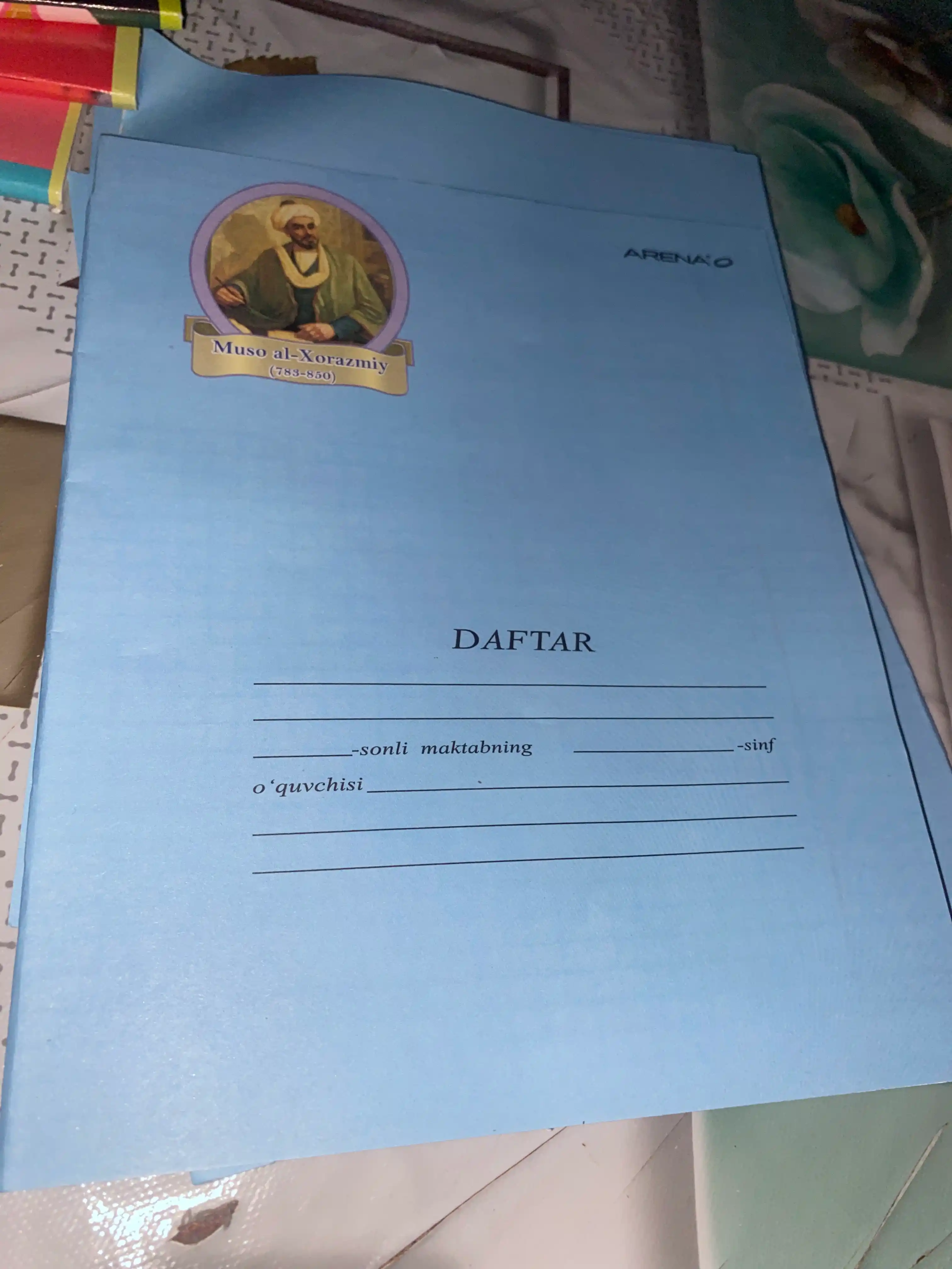 Daftar maktab uchun ''ARENA'', katakli va chiziqli, 12 varoq, 5 dona