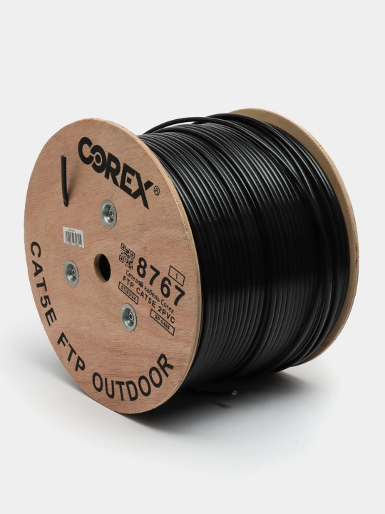 Lan kabeli Corex FTP CAT5 tashqi 2 PVC, 305 m, BOX bilan - 