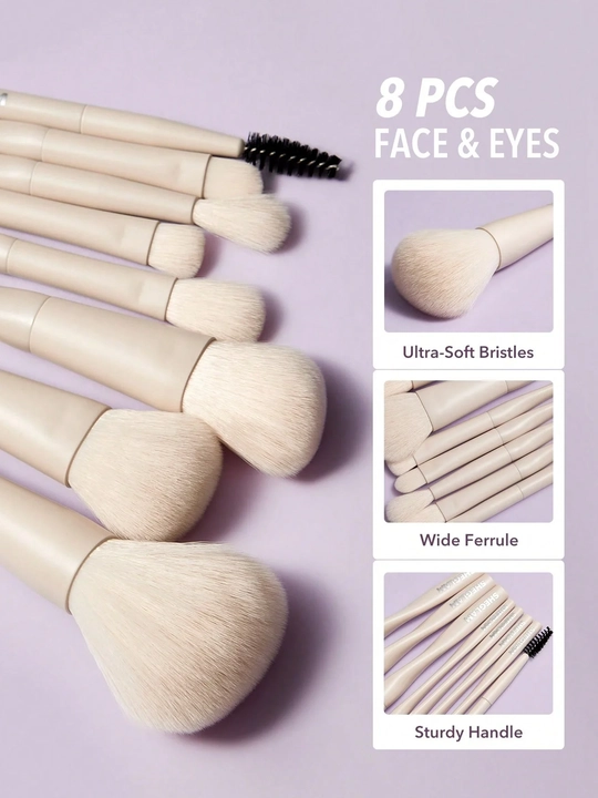 Makiyaj uchun cho'tkalar to'plami, Sheglam, 8 dona - 