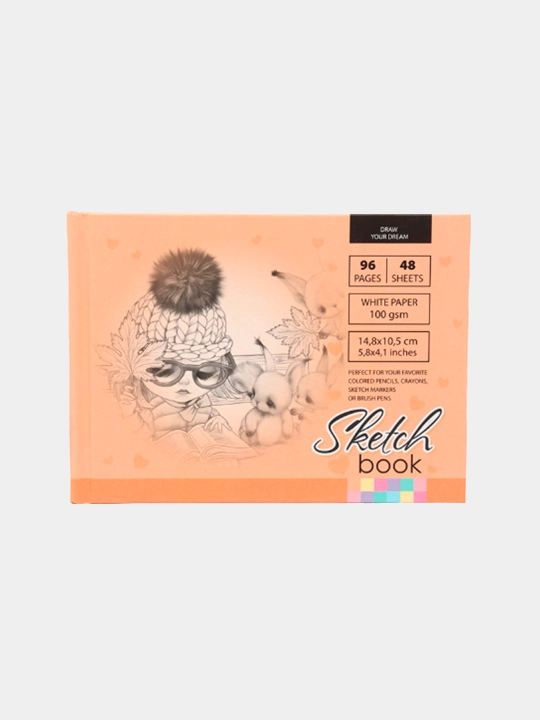 Sketchbuk Fresh 8434 21414, matli laminatsiya, 7DS, 148 * 105 mm, A6, 48 varaq