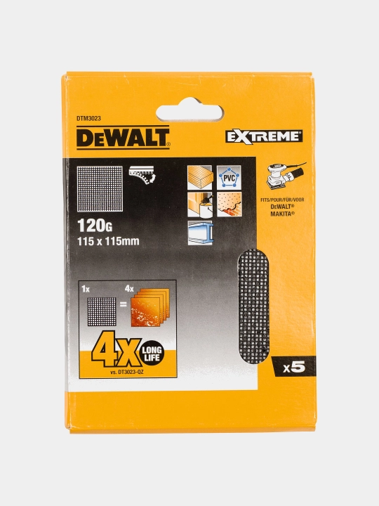 Silliqlash tarmog'i DeWalt 120G, 115 * 115 mm, 5 dona, DTM3023-QZ