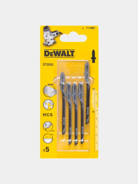 Пилка для лобзика по дереву DeWALT T119BO, 5 шт DT2050-QZ