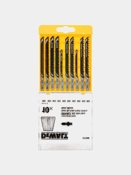 Набор пилок для лобзика по дереву DeWALT 10 шт, DT2290-QZ