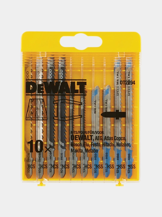 Набор биметаллических полотен для электролобзиков по дереву DeWALT, 10 шт, DT2294-QZ