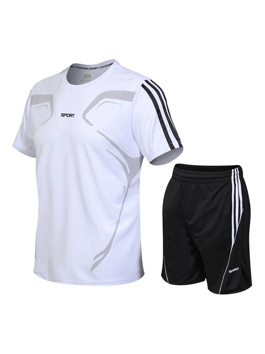 Erkaklar sport kiyimlari, qisqa yengli, fitness forma, uniseks - 