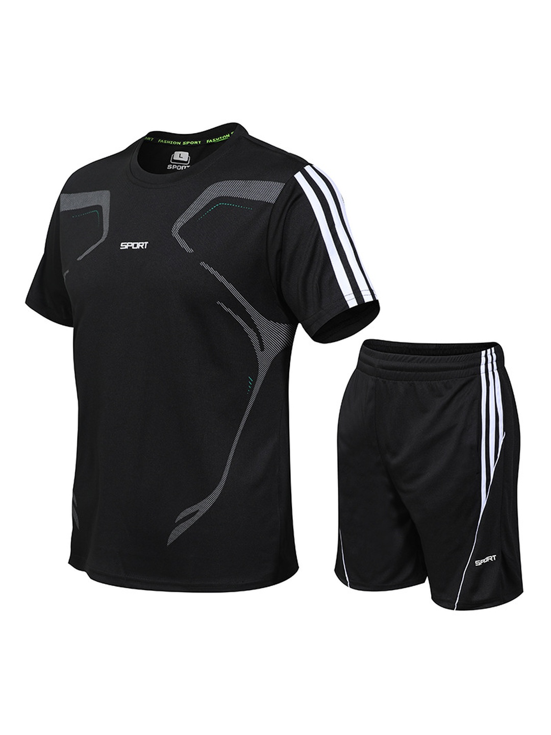 Erkaklar sport kiyimlari, qisqa yengli, fitness forma, uniseks - 