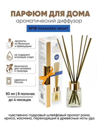 Ароматизатор для дома и офиса, диффузор, освежитель воздуха с палочками, парфюм, 50 мл