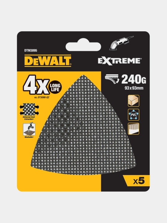 Silliqlash tarmog'i DeWalt 240G, 93 * 93 mm, 5 dona, DTM3095-QZ