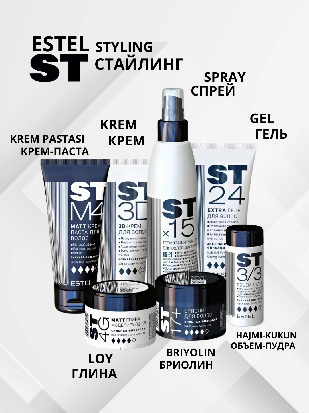 Объем-пудра для волос ST3/3, сильная фиксация Estel, 8 г купить по ...